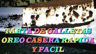 TARTA DE OREO SIN HORNO 🎂🍪🍰 cheesecake de galletas oreo con virutas de chocolate [upl. by Lael]