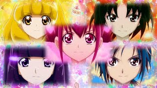 Smile Precure Group Transformation With Kirakira☆Precure Style [upl. by Ahsiekram]