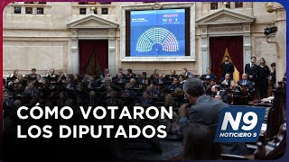 CÓMO VOTARON LOS DIPUTADOS  NOTICIERO 9 [upl. by Jonme]