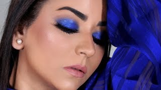 Quick amp Easy Cobalt Blue Smokey Eye Makeup Tutorial [upl. by Savdeep]