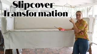 How to cut and pin fit a sofa slipcover without weltpiping [upl. by Garris413]