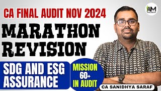 SDG and ESG Assurance  Revise in 37 min  CA Final Audit  Marathon Revision for Nov 24 [upl. by Karb]