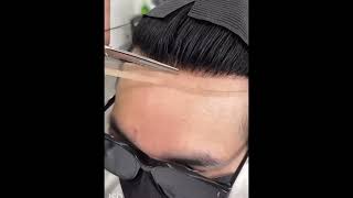 Man Toupee V Style Frontal Hairline For Men 4X18cm French Lace100 Human Remy Hair [upl. by Eliseo]