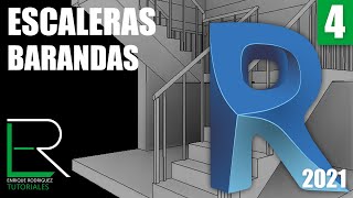 REVIT 2021  BARANDAS  ESCALERAS  BARANDILLAS  BIM  ARQUITECTURA [upl. by Drusus]