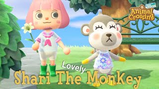 Shari The Monkey Sisterly Villager Animal Crossing New Horizons ACNH [upl. by Oirramaj]