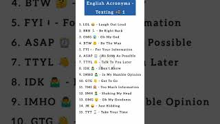 English slangs chatting short words slang chatting english learnenglish spokenenglish [upl. by Ardy]