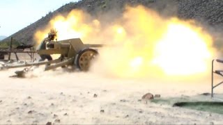 Pak40 German 75mm AT Gun Firing [upl. by Cyrus585]