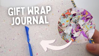 How to turn WRAPPING PAPER into a journal easy binding method  Tutorial [upl. by Vories316]