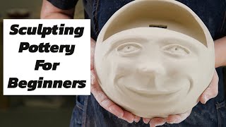 Pottery Sculpting for Beginners  How to Sculpt a Face in Pottery [upl. by Ynatsyd669]