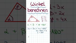 WINKEL berechnen Winkel von einem DREIECK [upl. by Reynolds556]