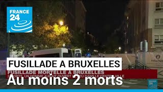 Au moins deux morts dans une fusillade à Bruxelles le suspect en fuite • FRANCE 24 [upl. by Quarta]