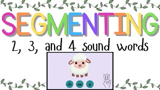 Segmenting 2 3 and 4 Sound Words Phonemic Awareness [upl. by Aihsatal221]