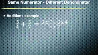 Fraction addition n subtraction  Same Numerator  Different Denominator [upl. by Jillane67]