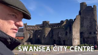 Swansea South Coast of Wales Exploring the Swansea City Centre UK 2023in 4K MARINA BAY [upl. by Eilssel]