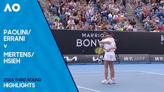 ErraniPaolini v HsiehMertens Highlights  Australian Open 2024 Third Round [upl. by Gefell936]