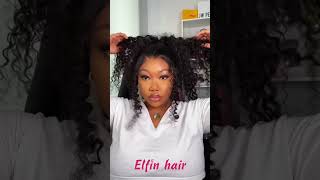 GLUELESS 360 Frontal Wig  MESSY BUN Tutorial  Invisible Drawstring [upl. by Melquist]