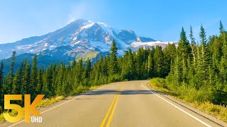 5K Roads of Mount Rainier Area  7 HRS Scenic Drive through Mountain Scenery with Real Sounds [upl. by Rossner]