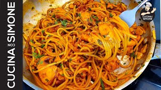 Pasta con sugo di Polpo congelato I segreti per avere un ottimo piatto di pesce con pochi soldi [upl. by Nickola]