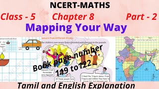 NCERT Maths class 5 chapter 8 Mapping your way part  2 map 56Tamil and English Explanation [upl. by Hailat344]