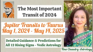 Jupiter transits to Taurus Predictions for all 12 Ascendants Vedic astrology [upl. by Ogram]