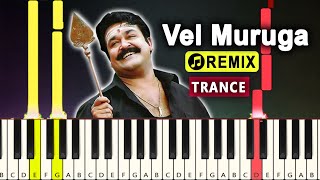 Vel Muruga Haro Hara Remix Trance  Vel Muruga Keyboard Notes  Online Piano Tutorial [upl. by Ainoloppa]