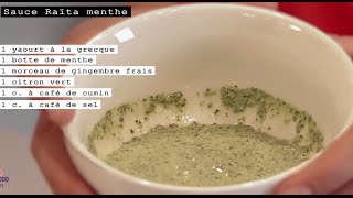 Sauce Raïta menthe  Recette indienne [upl. by Yung]