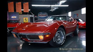 1971 LT1 Corvette  s Match GREAT CONDITION Tank Sticker RedBlack  Seven Hills Motorcars [upl. by Aksehcnarf262]