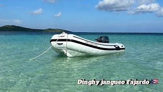 Dinghy jangueo en el Norte de PR icacos island Palomino island isla de Ramos island [upl. by Zelig91]