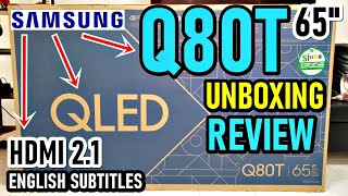 SAMSUNG Q80T Smart TV QLED UNBOXING REVIEW  Tiene HDMI 21 para 120Hz en 4K  English Subtitles [upl. by Litt278]