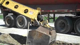 Landmark Contracters Gradall xl4100 loading dump truck [upl. by Barhos63]