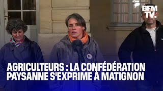 Colère des agriculteurs la Confédération paysanne sexprime après son entretien avec Gabriel Attal [upl. by Eikciv]