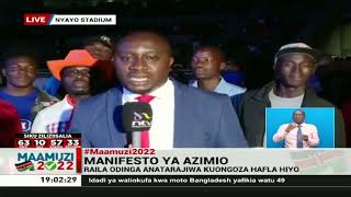 Raila Odinga kuzindua manifesto yake uwanjani Nyayo [upl. by Bruckner]