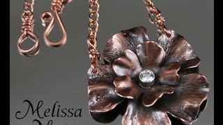 Making a Copper Flower Pendant  From Start to Finish [upl. by Melliw]