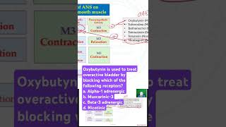 Oxybutynin is used to treat overactive bladder by blocking which of the following receptors [upl. by Yenitirb]