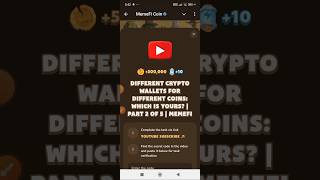 Different Crypto Wallets For Different Coins Which Is Your  Part 2 Of 5  Memefi [upl. by Gnilrac371]