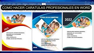 COMO hacer CARATULAS Profesionales EN WORD [upl. by Rob]