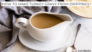 How to Make Easy Turkey Gravy Recipe with drippings [upl. by Harbed]