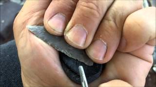 202  Beginner Notching Flintknapping [upl. by Llehsal]