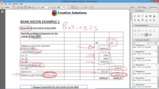 Accounting  Bank Reconciliation  How to complete a bank recon [upl. by Haleemaj]