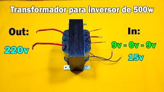 Como fabricar un trasformador para inversor de 12v a 220v110v AC  500w [upl. by Merrily956]