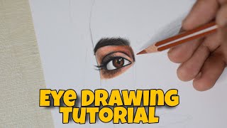 Eye Drawing Tutorial with Doms Color Pencils  How to Draw Malvika Mohanan  Part2 [upl. by Pietje959]