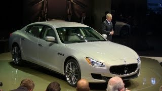 Watch the 2014 Maserati Quattroporte Debut at the Detroit Auto Show [upl. by Rosenfeld]