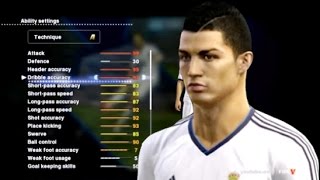 Cristiano Ronaldo  Skills  Stats PES 2013 [upl. by Naaitsirhc227]