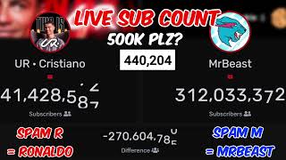 🔴Live Sub Count of UR Cristiano Ronaldo vs MrBeast Ronaldos New Channel [upl. by Elkcim]