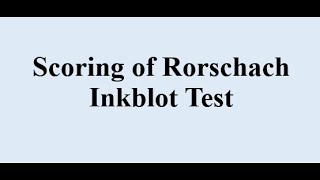 Scoring of Rorschach inkblot test  Psychology  Iqra Sageer [upl. by Aynot]