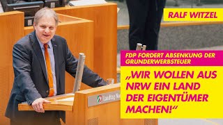 Grunderwerbsteuer auf 5  absenken FDP will NRW zum Land der Eigentümer machen [upl. by Anigger]