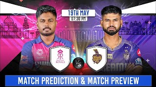 IPL 2024 70th Match Prediction Pitch Report Rajasthan Royals vs Kolkata Knight Riders [upl. by Hairahcaz]