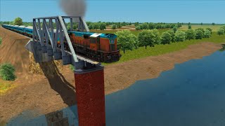 Trains vs Broken Bridges – Train Simulator  Indian Railways Train Accident [upl. by Anividul675]