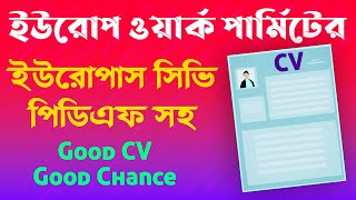 Europass CV  Europass CV Tutorial Bangla  Europe Work Permit Visa  Europe CV Format [upl. by Trixie915]