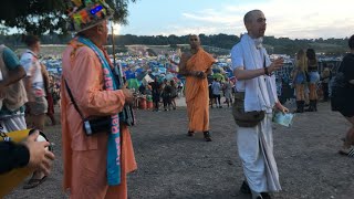 Day 1 at GlastonburyOfficial in the Hare Krishna Festivals UK Tent 260624 [upl. by Chappy]